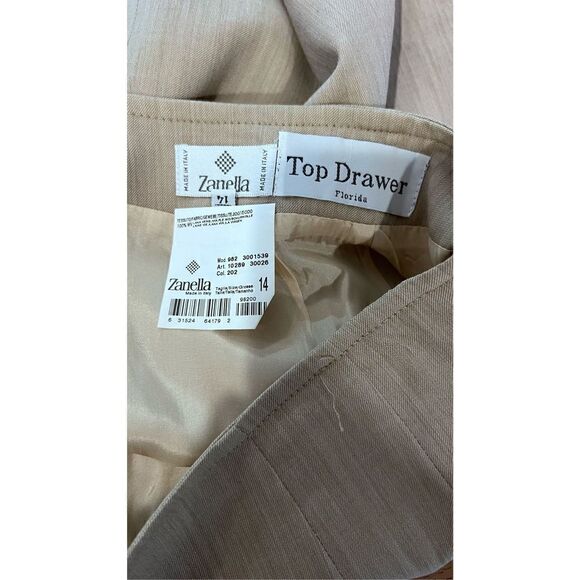Zanella Women's Virgin Wool Fully Lined Midi Straight Pencil Skirt Gray Size 14 - Picture 10 of 11